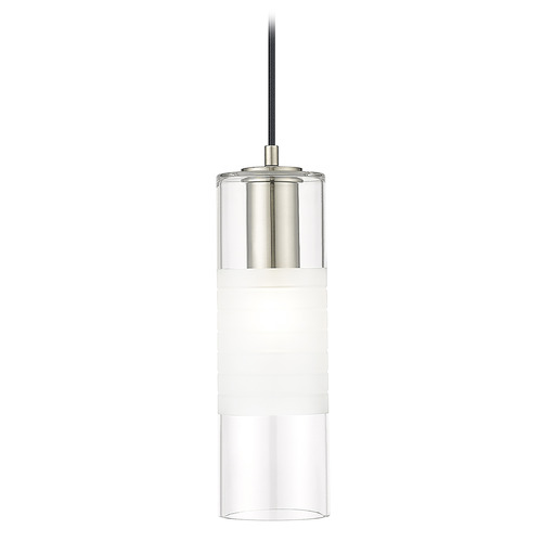 Z-Lite Z-Lite Alton Brushed Nickel Mini-Pendant Light with Cylindrical Shade 824P-BN