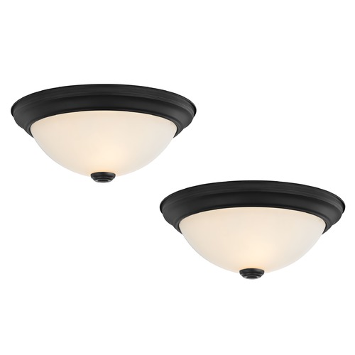 Design Classics Lighting 11-Inch Matte Black Flushmount Light - Pack of Two 611-07/WH  (2 PACK/1 PAIR)