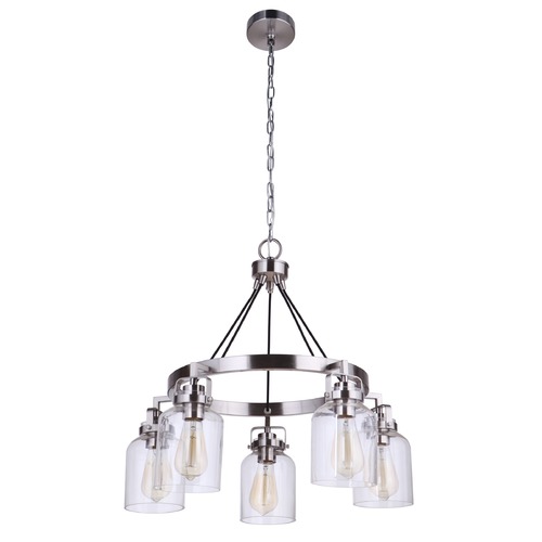 Foxwood 24.50-Inch Chandelier in Brushed Polished Nickel by Craftmade Lighting