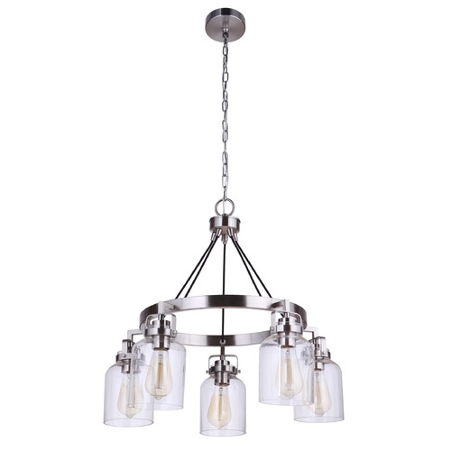 Craftmade Lighting Foxwood 24.50-Inch Chandelier in Brushed Polished Nickel by Craftmade Lighting 53625-BNK