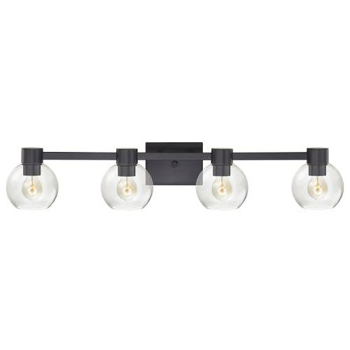 Design Classics Lighting Vashon 4-Light Bath Light in Matte Black by Design Classics Lighting 2104-07 BK BK G1832-CL