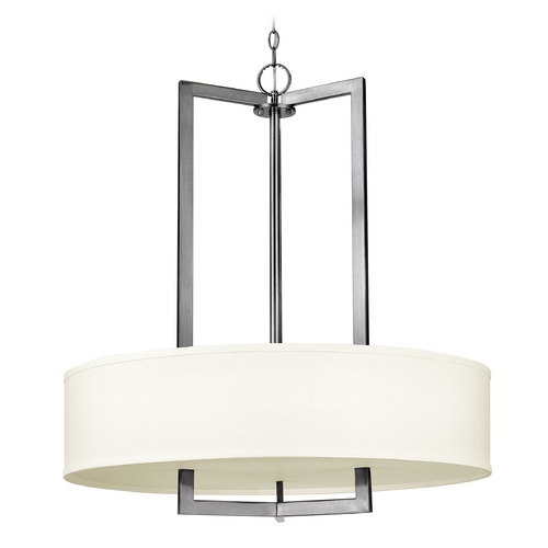 Modern Drum Pendant Light in Antique Nickel by Hinkley Lighting
