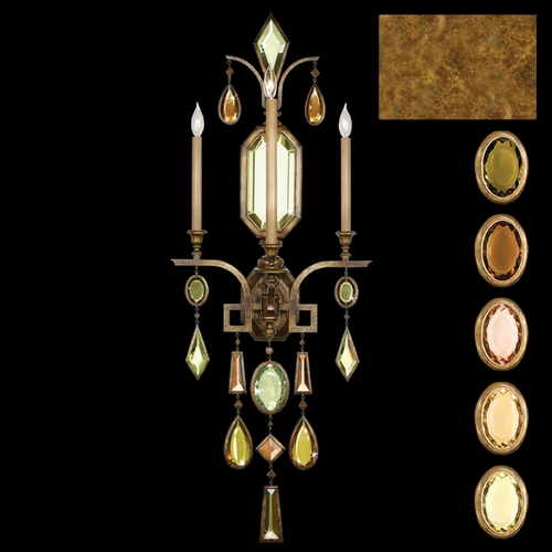 Fine Art Lamps Encased Gems Gold Leaf Sconce