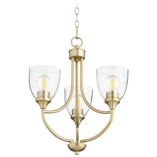 Quorum Lighting Enclave Aged Brass Mini-Chandelier by Quorum Lighting 6059-3-280