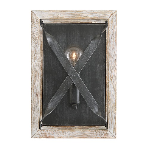 Remi Indoor Sconce in White Wash & Nordic Iron by Capital Lighting