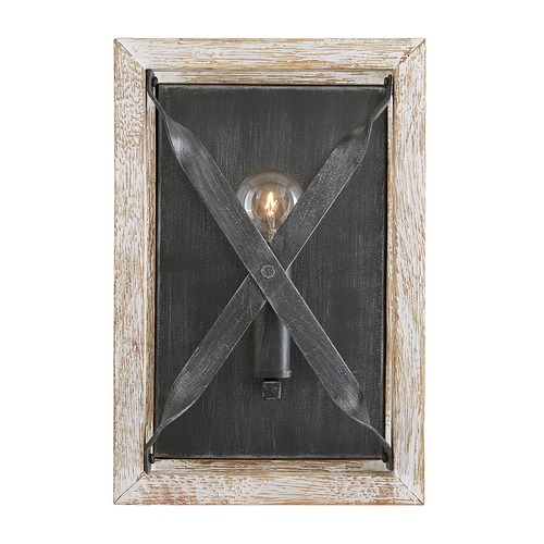 Capital Lighting Remi Indoor Sconce in White Wash & Nordic Iron by Capital Lighting 640411WN