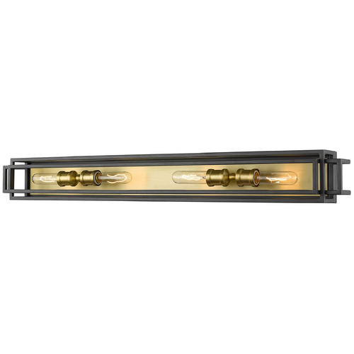 Z-Lite Titania Bronze & Olde Brass Vertical Bathroom Light by Z-Lite 454-4V-BRZ-OBR