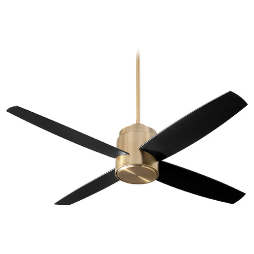 Oslo 52-Inch Damp Ceiling Fan in Aged Brass by Oxygen Lighting
