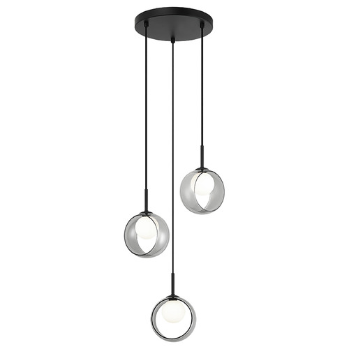 Delcia Black LED Multi-Light Pendant by Matteo Lighting