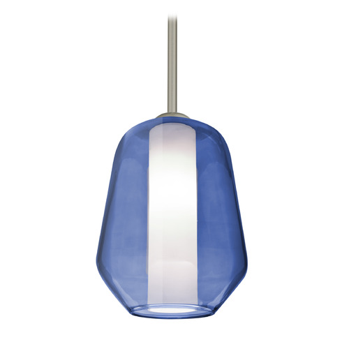 Besa Lighting Besa Lighting Link Satin Nickel Mini-Pendant Light with Bowl / Dome Shade 1TT-LINKBL-SN