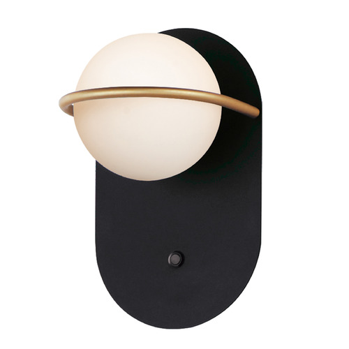 Maxim Lighting Revolve Black & Gold LED Switched Sconce by Maxim Lighting 21600SWBKGLD