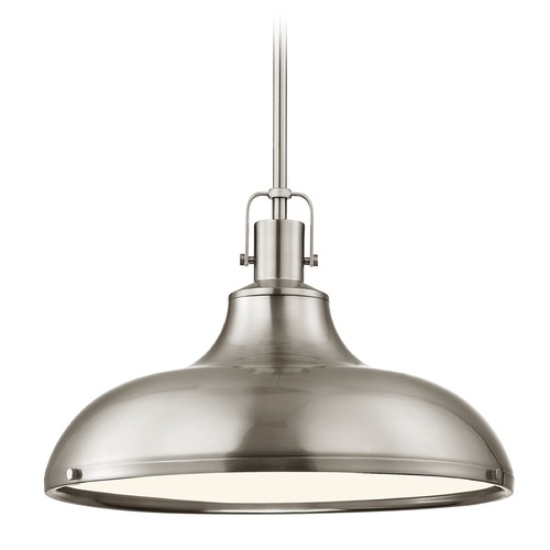 Design Classics Lighting Nautical Satin Nickel Pendant Light 15.63-Inch Wide 1762-09 SH1777-09 R1777-09