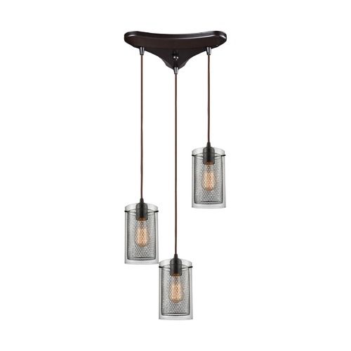 Elk Lighting Elk Lighting Brant Oil Rubbed Bronze Multi-Light Pendant with Cylindrical Shade 10448/3