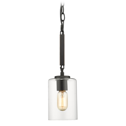 Golden Lighting Monroe Black Mini Pendant by Golden Lighting 7041-M1LBLK-CLR