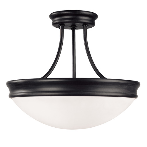 Capital Lighting Hansen 14-Inch Semi-Flush Mount in Matte Black by Capital Lighting 2037MB