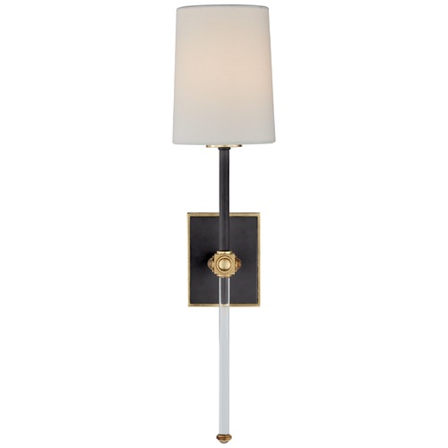 Julie Neill Lucia Tail Sconce in Black & Crystal by Visual Comfort Signature