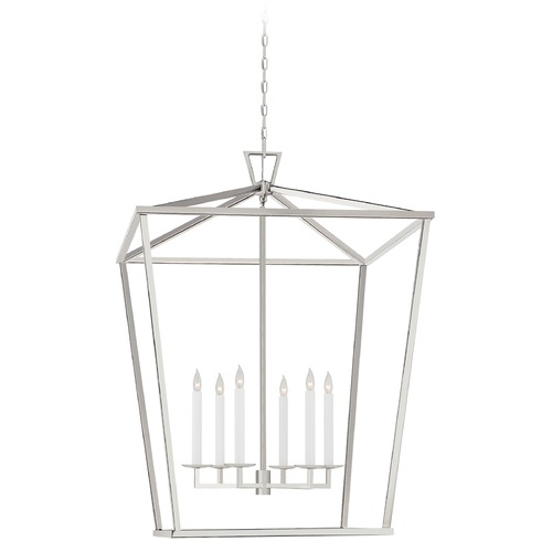 Visual Comfort Signature Collection Chapman & Myers XXL Lantern in Polished Nickel by Visual Comfort Signature CHC2172PN