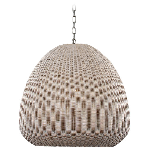 Kokomo Polished Nickel Ash Wicker Pendant