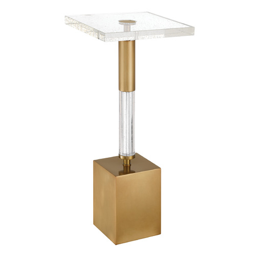 Currey and Company Desiree Clear & Antique Brass Accent Table