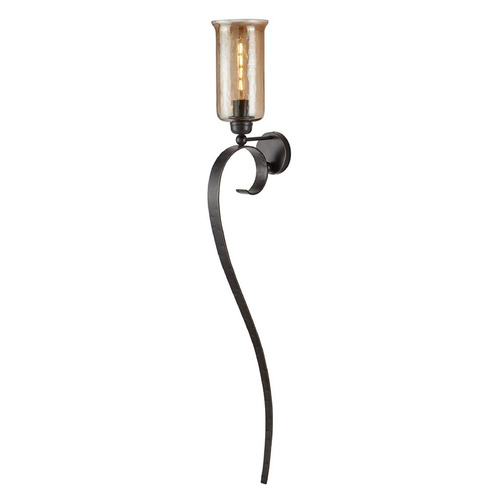 Currey and Company Wemyss Gilded Oak / Smoke Sconce