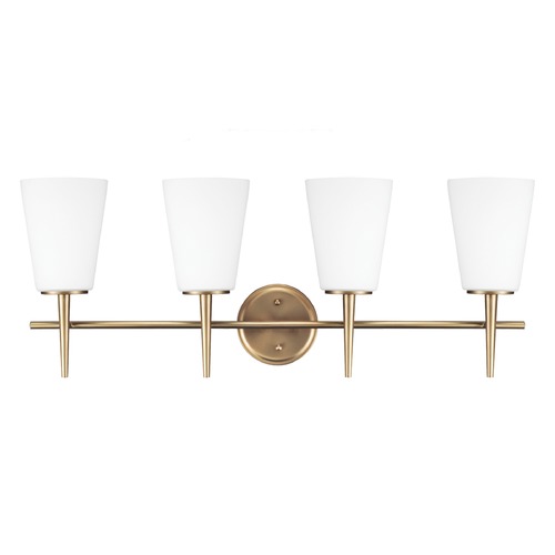 Driscoll 30.75-Inch Vanity Light in Satin Brass by Generation Lighting