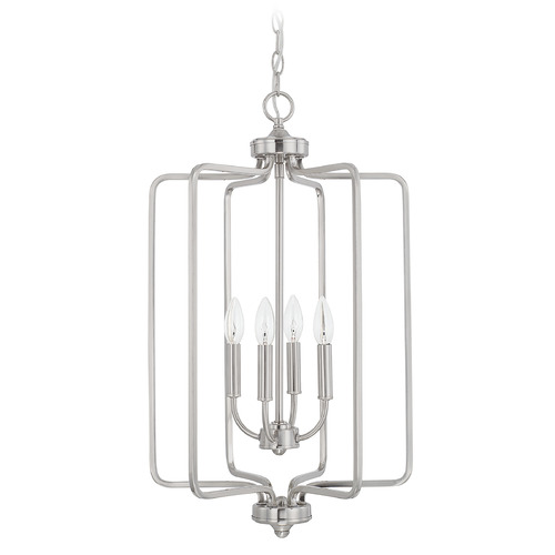 HomePlace by Capital Lighting Braylon 16-Inch Lantern in Brushed Nickel by HomePlace by Capital Lighting 514141BN