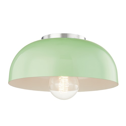 Mitzi by Hudson Valley Avery Polished Nickel & Mint Semi-Flush Mount by Mitzi by Hudson Valley H199501S-PN/MNT