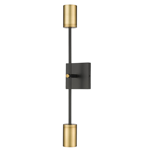 Z-Lite Calumet Matte Black & Olde Brass Sconce by Z-Lite 814-2S-MB-OBR