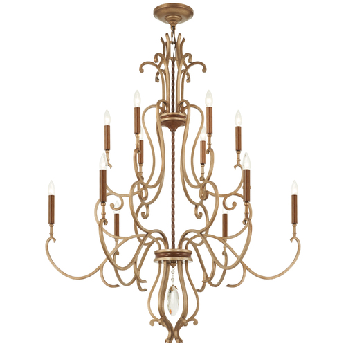 Magnolia Manor 12-Lt Chandelier in Pale Gold & Bronze by Metropolitan
