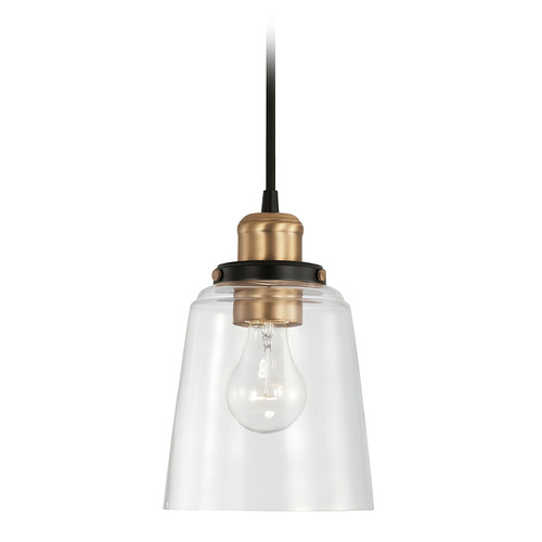 Fallon 6-Inch Mini Pendant in Aged Brass & Black by Capital Lighting