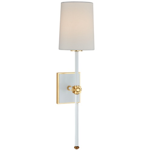 Visual Comfort Signature Collection Julie Neill Lucia Tail Sconce in White & Crystal by Visual Comfort Signature JN2051WHTCGL
