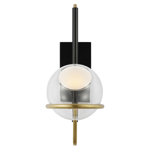 Visual Comfort Modern Collection Avroko Crosby 18-Light LED Chandelier in Black & Brass by VC Modern 700WSCRBY18BNB-LED927