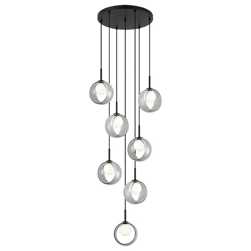 Delcia Black LED Multi-Light Pendant by Matteo Lighting