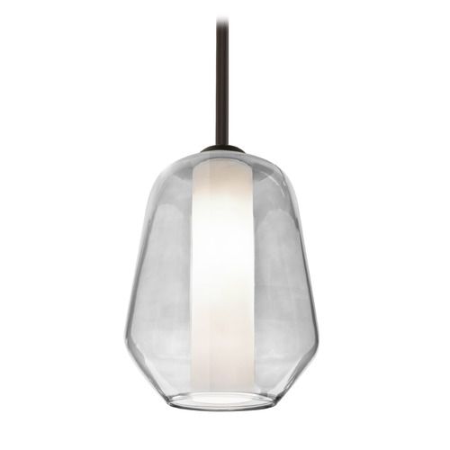 Besa Lighting Besa Lighting Link Bronze Mini-Pendant Light with Bowl / Dome Shade 1TT-LINKCL-BR