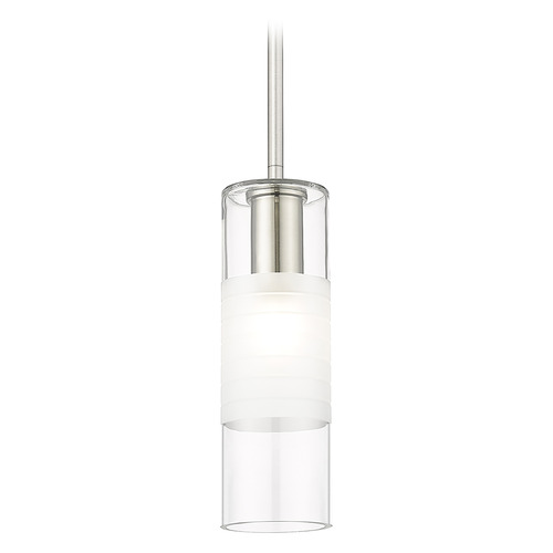 Z-Lite Z-Lite Alton Brushed Nickel Mini-Pendant Light with Cylindrical Shade 824P-ROD-BN