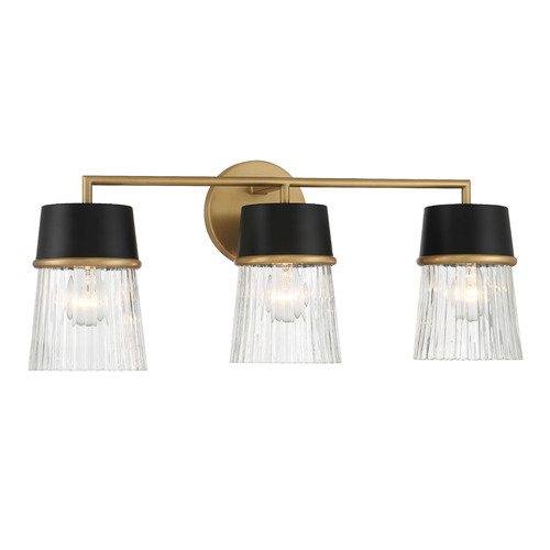 Stamford 24-Inch Vanity Light in Black & Legacy Brass by Minka Lavery