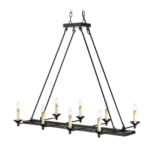 Currey and Company Lighting Modern Island Light in Satin Black Finish 9816