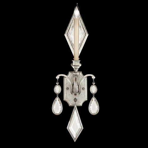 Fine Art Lamps Encased Gems Vintage Silver Leaf Sconce