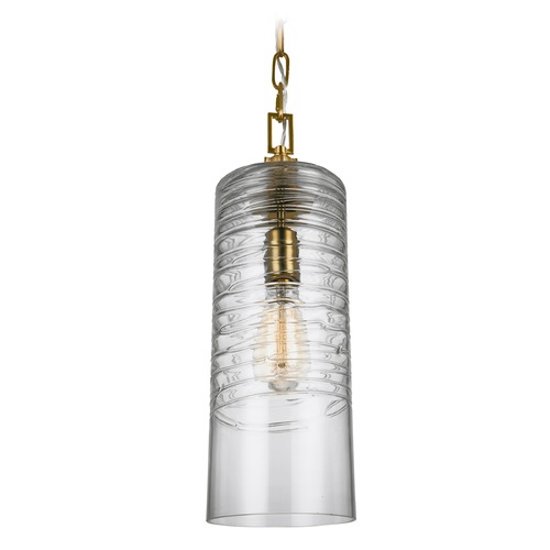 Elmore Mini Pendant in Burnished Brass by Visual Comfort Studio