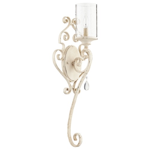 Seeded Glass Sconce White by Quorum Lighting