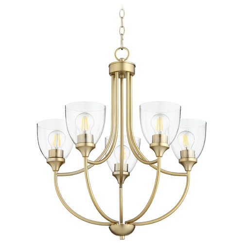 Enclave Aged Brass Chandelier by Quorum Lighting