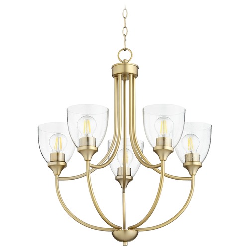 Quorum Lighting Enclave Aged Brass Chandelier by Quorum Lighting 6059-5-280