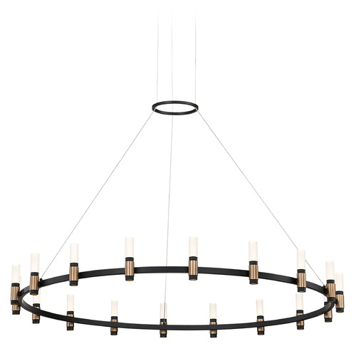 Albany Deep Black & Brass LED Chandelier by Eurofase Lighting