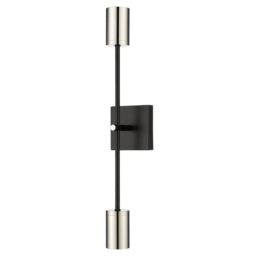 Z-Lite Calumet Matte Black & Polished Nickel Sconce by Z-Lite 814-2S-MB-PN