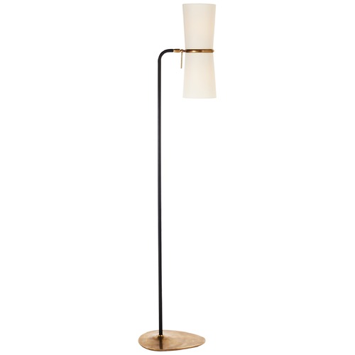 Aerin Clarkson Floor Lamp in Antique Brass & Black by Visual Comfort Signature