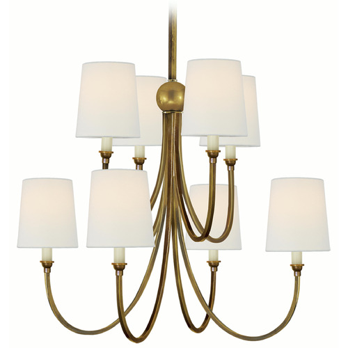 Visual Comfort Signature Collection Thomas O'brien Reed Hand-Rubbed Antique Brass Chandelier