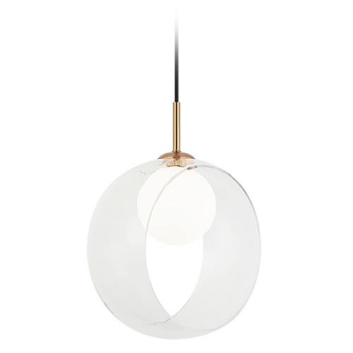 Delcia Aged Gold Brass LED Pendant by Matteo Lighting