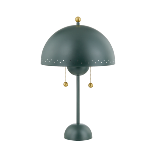 Mitzi by Hudson Valley Jojo Table Lamp in Brass & Soft Studio Green by Mitzi by Hudson Valley HL885202-AGB/SSG