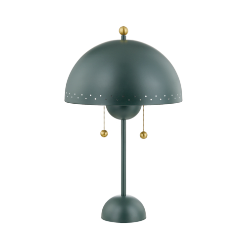 Jojo Table Lamp in Brass & Soft Studio Green by Mitzi by Hudson Valley
