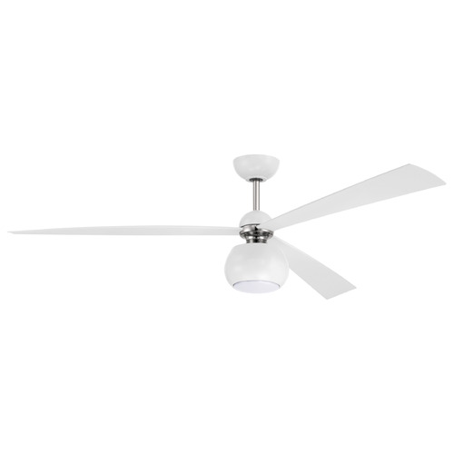 Craftmade Lighting Craftmade Lighting Otto White & Polished Nickel LED Ceiling Fan with Light OTT60WPLN3